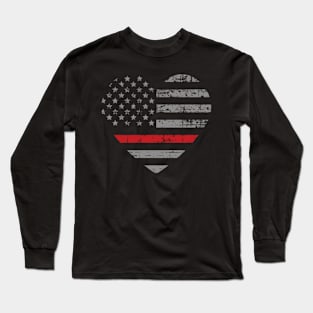 Thin Red Line Flag Firefighter Support Long Sleeve T-Shirt